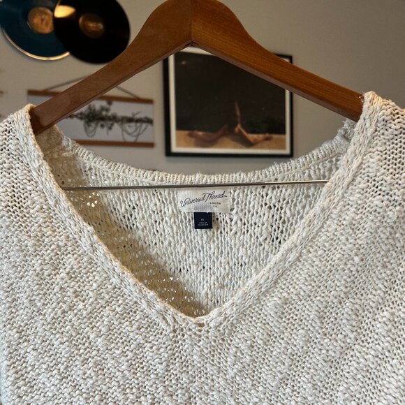 Universal Thread 100% Cotton Popcorn Knit Sweater in Cream - Size XL - Picture 4 of 7